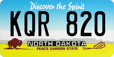 ND license plate KQR820