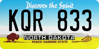 ND license plate KQR833