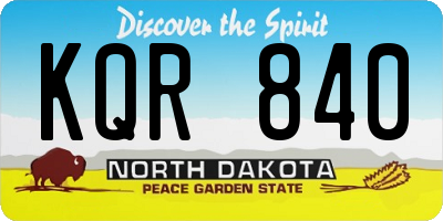 ND license plate KQR840