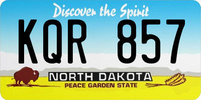 ND license plate KQR857