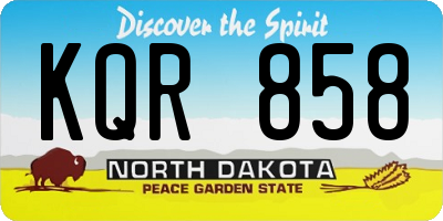 ND license plate KQR858