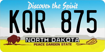 ND license plate KQR875