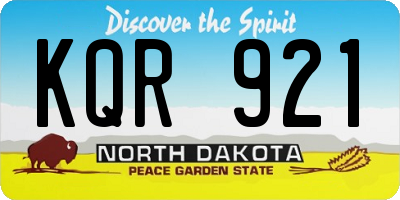 ND license plate KQR921