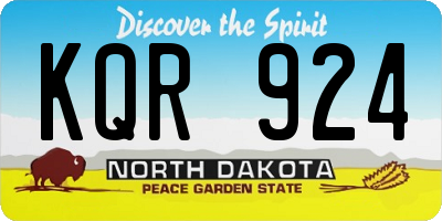 ND license plate KQR924