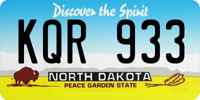 ND license plate KQR933