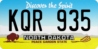 ND license plate KQR935