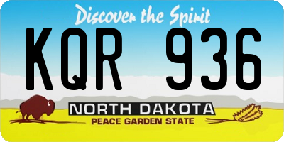 ND license plate KQR936