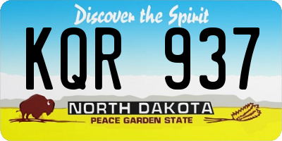 ND license plate KQR937