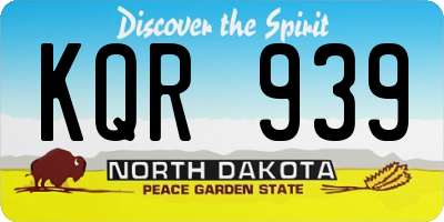 ND license plate KQR939