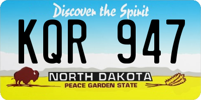 ND license plate KQR947