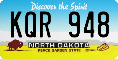 ND license plate KQR948