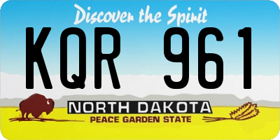 ND license plate KQR961
