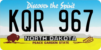 ND license plate KQR967