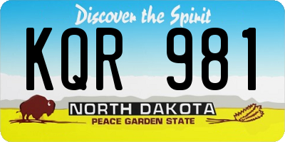 ND license plate KQR981