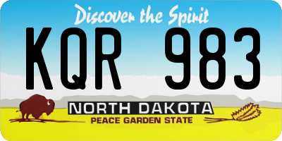 ND license plate KQR983