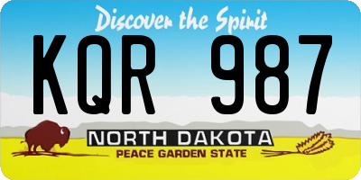 ND license plate KQR987
