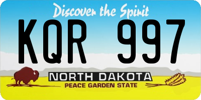 ND license plate KQR997