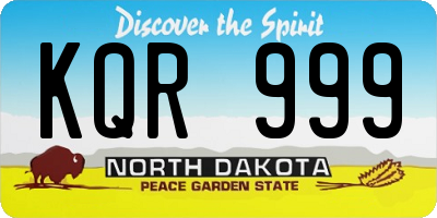 ND license plate KQR999