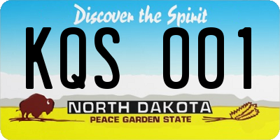 ND license plate KQS001