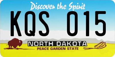 ND license plate KQS015