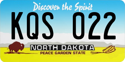 ND license plate KQS022