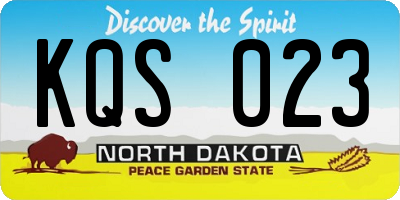 ND license plate KQS023