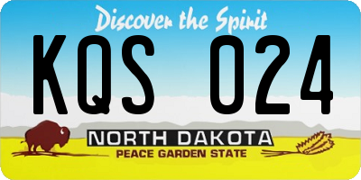 ND license plate KQS024