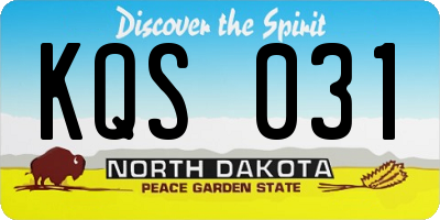ND license plate KQS031
