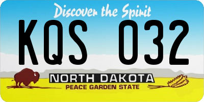 ND license plate KQS032