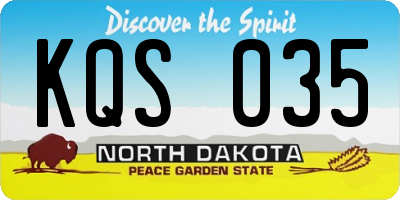 ND license plate KQS035
