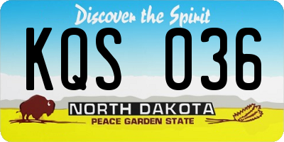 ND license plate KQS036