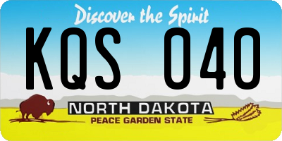 ND license plate KQS040