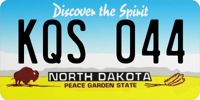 ND license plate KQS044
