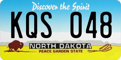 ND license plate KQS048