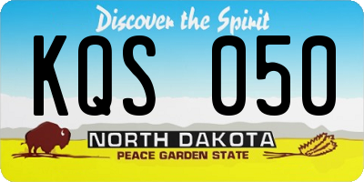 ND license plate KQS050