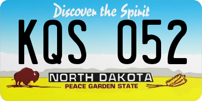 ND license plate KQS052