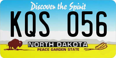 ND license plate KQS056