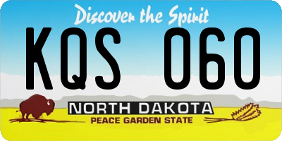ND license plate KQS060