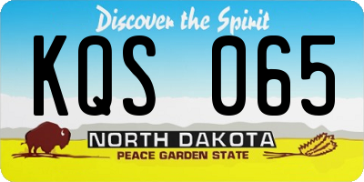 ND license plate KQS065