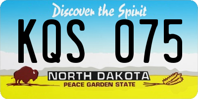 ND license plate KQS075