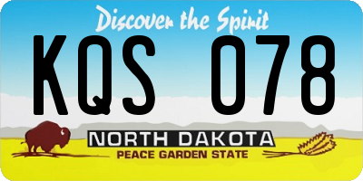 ND license plate KQS078