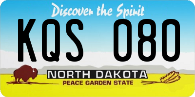 ND license plate KQS080