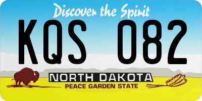 ND license plate KQS082