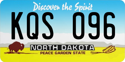 ND license plate KQS096