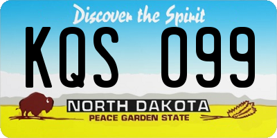 ND license plate KQS099