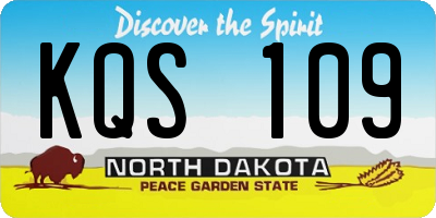 ND license plate KQS109