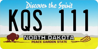 ND license plate KQS111