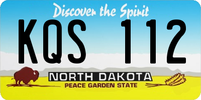 ND license plate KQS112