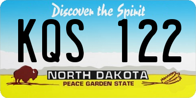 ND license plate KQS122