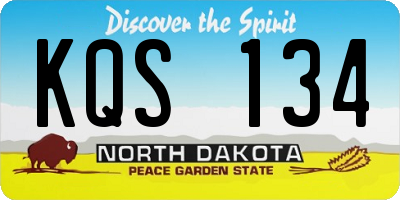 ND license plate KQS134